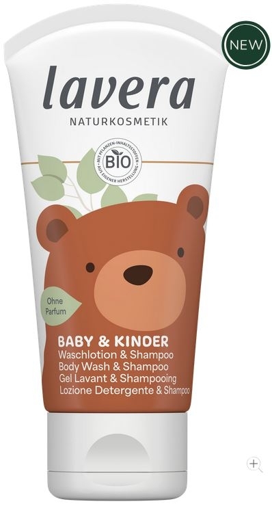 Kūno prausiklis ir šampūnas kūdikiams ir vaikams – Lavera, 50 ml