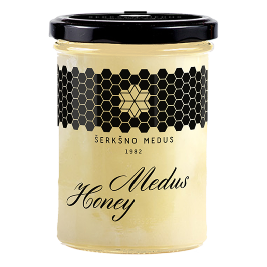 Medus (pienių žiedų) – Šerkšno medus, 500 g