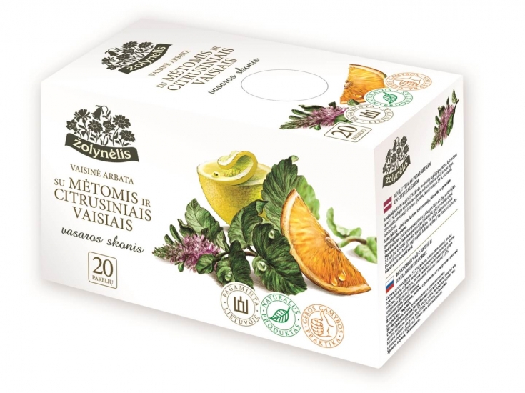 Vaisinė arbata su mėtomis ir citrusiniais vaisiais – Žolynėlis, 50 g