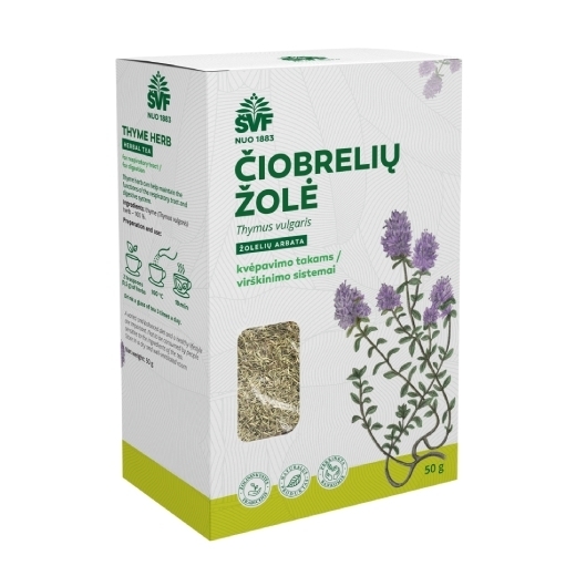 Čiobrelių žolė, žolelių arbata – Švenčionių vaistažolių fabrikas, 50 g