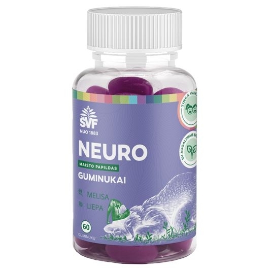 Neuro, guminukai vaikams, nervų sistemai, Švenčionių vaistažolės, 60 vnt.