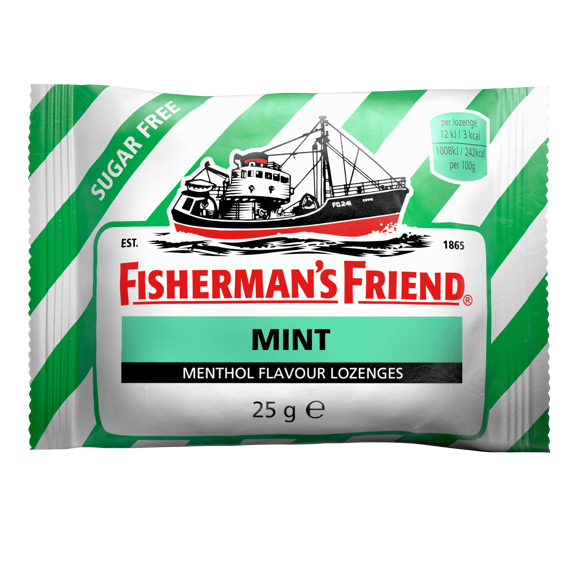 Becukrės mėtų skonio pastilės – FISHERMAN'S FRIEND, 25 g