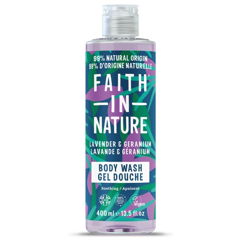 Kūno prausiklis, Lavender & Geranium – Faith In Nature, 400 ml