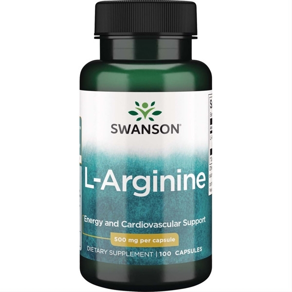 L-ARGININAS, 500 mg – SWANSON, 100 kapsulių