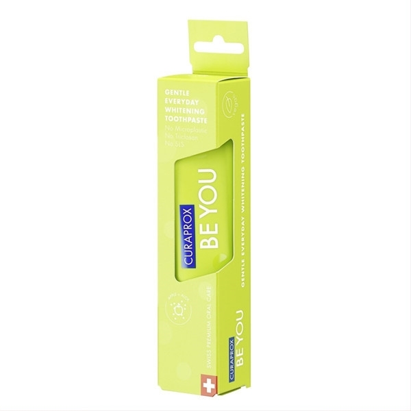 Natūraliai balinanti kasdienė dantų pasta, obuolių, alavijų ir mėtų skonio – Curaprox, 60 ml