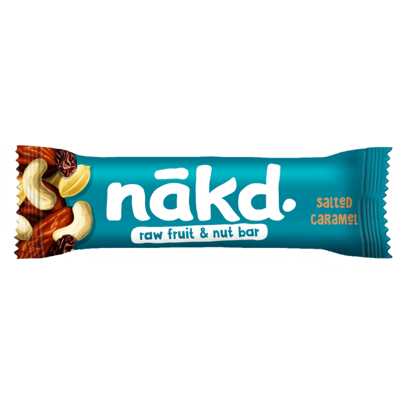 Karamelės skonio vaisių ir riešutų batonėlis su jūros druska – NĀKD, 35g