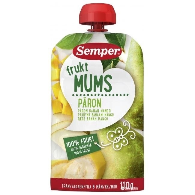 Tyrė su kriaušėmis, bananais ir mangais, 6mėn. – SEMPER, 110g