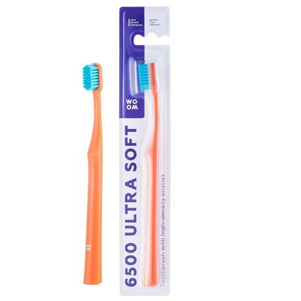 6500 ULTRA SOFT, labai minkštas dantų šepetėlis – WOOM, 1 vnt