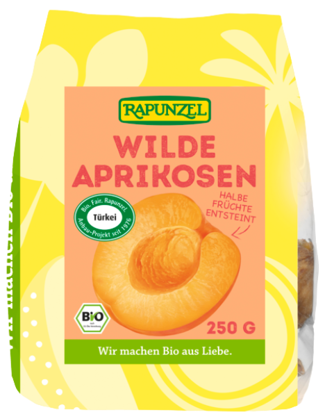 ekologiški džiovinti laukiniai abrikosai – Rapunzel, 250 g