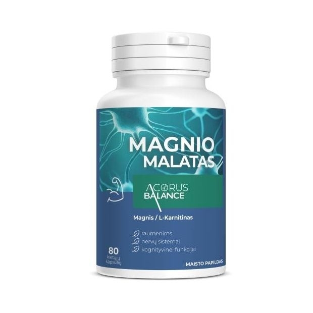 Magnio malatas, nervų sistemai, kognityvinei funkcijai – Acorus balance, 80 kaps
