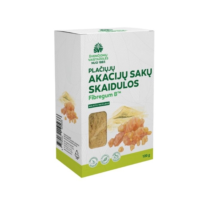 Plačiųjų akacijų sakų skaidulos Fibregum B™ – Švenčionių vaistažolių fabrikas, 100 g