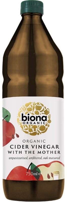 Ekologiškas neskaidrintas (nefiltruotas) obuolių sidro actas – Biona, 750 ml