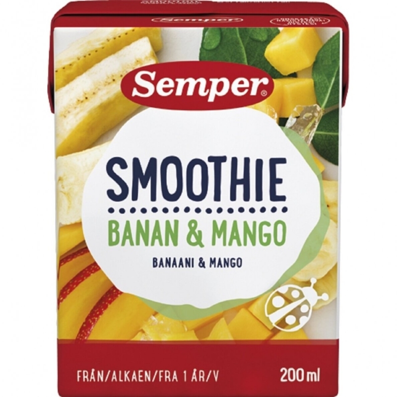 Geriamoji bananų ir mangų tyrė, 12mėn. – SEMPER, 200ml