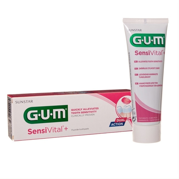 SENSIVITAL+, dantų pasta jautriems dantims – GUM, 75 ml