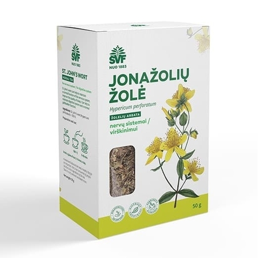 Jonažolių žolė, žolelių arbata – Švenčionių vaistažolių fabrikas, 50 g