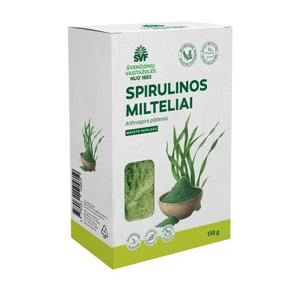 Spirulinos milteliai – Švenčionių vaistažolių fabrikas, 150 g