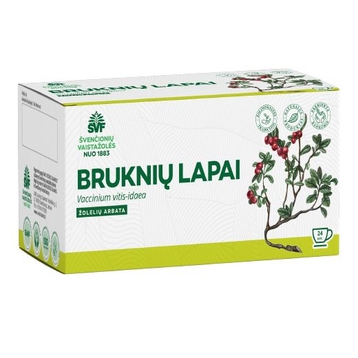 Bruknių lapai, žolelių arbata – Švenčionių vaistažolių fabrikas, 24 pakelių