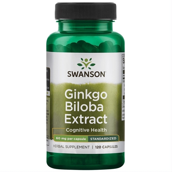 Ginkgo Biloba Standartizuotas Ekstraktas – SWANSON, 120 kapsulių