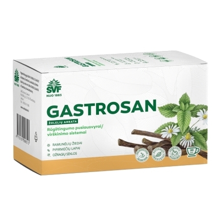 Gastrosan, žolelių arbata, rūgštingumo pusiausvyrai – Švenčionių vaistažolių fabrikas, 20 vnt.