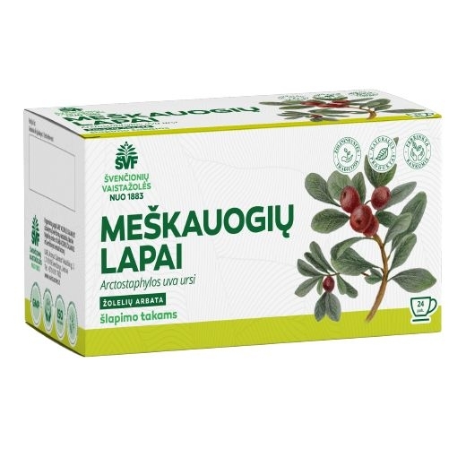 Meškauogių lapai – Švenčionių vaistažolių fabrikas, 24 pakelių