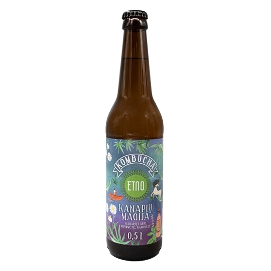 Fermentuotos arbatos gėrimas, Kombucha,  „Kanapių magija“ – ETNO, 500ml