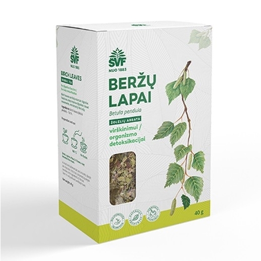 Beržų lapai, žolelių arbata – Švenčionių vaistažolių fabrikas, 40 g