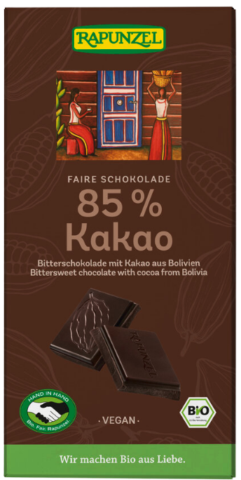 Juodasis, 85% šokoladas – Rapunzel, 80 g