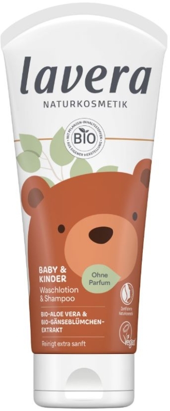 Kūno prausiklis ir šampūnas kūdikiams ir vaikams – Lavera, 200 ml