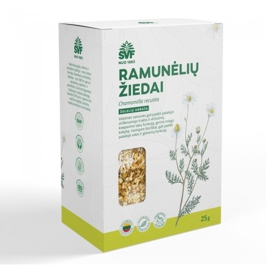 Ramunėlių žiedai, žolelių arbata – Švenčionių vaistažolių fabrikas, 25 g