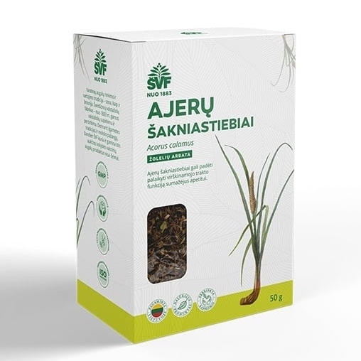 Ajerų šakniastiebiai, žolelių arbata, virškinimo traktui – Švenčionių vaistažolių fabrikas, 50 g