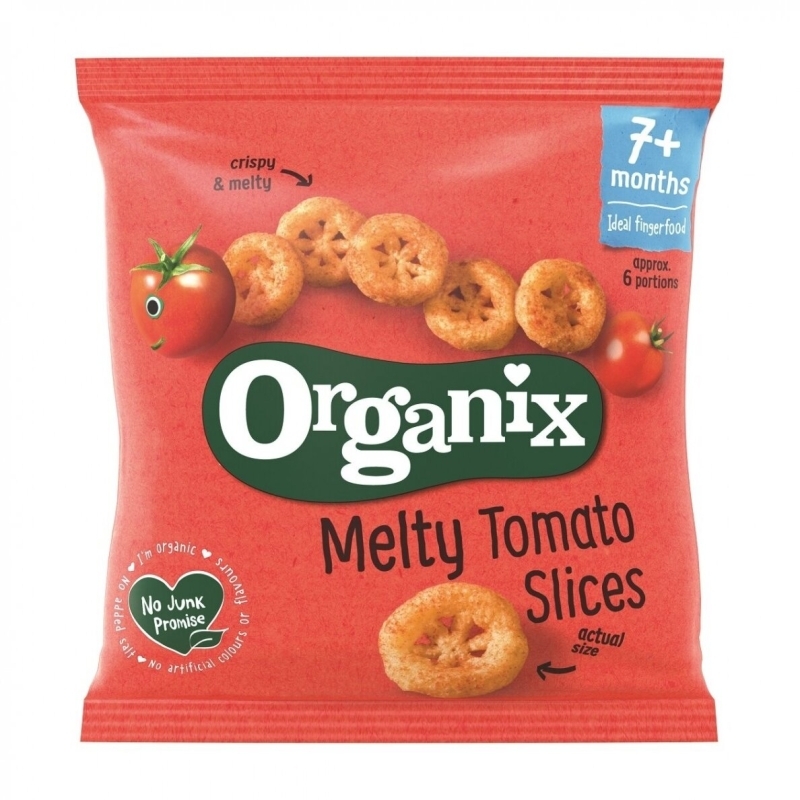 Ekologiškos užkandis pomidorų griežinėliai, 7 mėn. – Organix, 20g