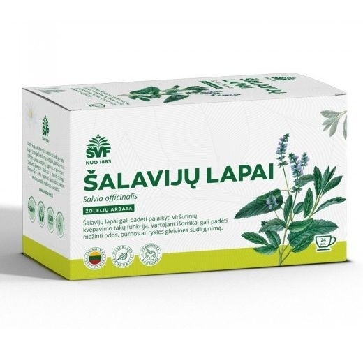 Šalavijų lapai, žolelių arbata – Švenčionių vaistažolių fabrikas, 24 pakelių