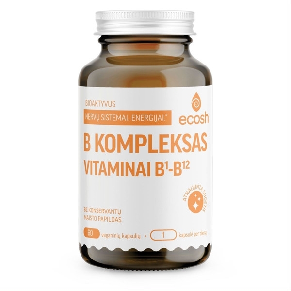 Bioaktyvus B vitaminų kompleksas – ECOSH, 60 kapsulių