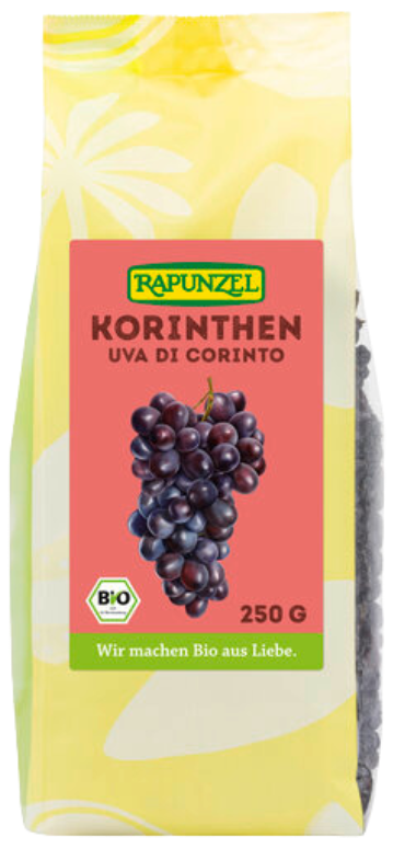 Ekologiškos smulkiosios, mėlynosios Korinto razinos – Rapunzel, 250 g