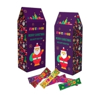 Vaisių-uogų užkandukai dovanų dėžutėje „Stebuklų šalies žiemos namai“ – FRUITMOOD, 100g