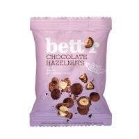Ekologiški lazdyno riešutai padengti šokoladu – Bett'r, 40g