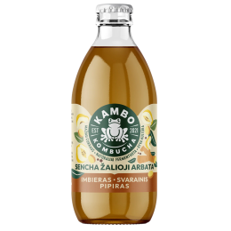 Kombucha gėrimas Imbieras, Svarainis, Pipiras – KAMBO, 330ml