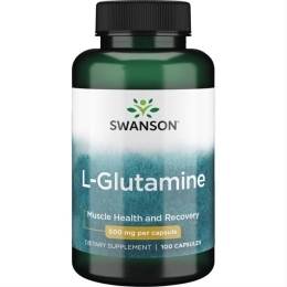 L-GLUTAMINAS, 500 mg – SWANSON, 100 kapsulių