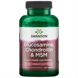 Gliukozaminas, chondroitinas ir MSM – SWANSON, 120 tab.