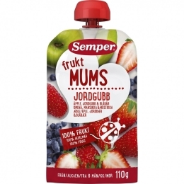 Tyrė su obuoliais, braškėmis ir mėlynėmis, 6mėn. – SEMPER, 110g