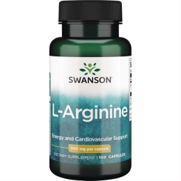 L-ARGININAS, 500 mg – SWANSON, 100 kapsulių