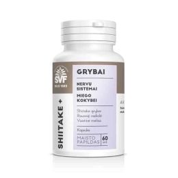 Shiitake+ grybai, nervų sistemai, miegui – Švenčionių vaistažolių fabrikas, 60 vnt.