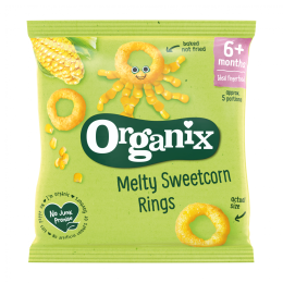 Ekologiškos užkandis kukurūzų žiedai, 6 mėn. – Organix, 20g