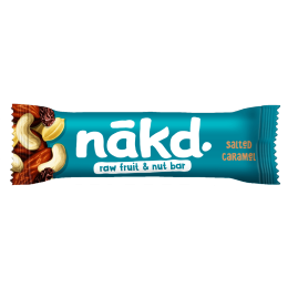 Karamelės skonio vaisių ir riešutų batonėlis su jūros druska – NĀKD, 35g