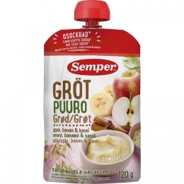 Avižų košė su obuoliais ir cinamonu 6mėn. – SEMPER, 120g