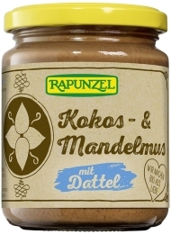 Ekologiškas kokosų ir migdolų riešutų kremas su datulėmis – Rapunzel, 250 g