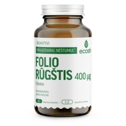 BIOAKTYVI FOLIO RŪGŠTIS (FOLIATAS), 400 mcg – ECOSH, 90 kapsulių