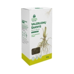 Valerijonų šaknys, žolelių arbata – Švenčionių vaistažolių fabrikas, 50 g