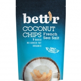 Ekologiškos kokoso skiltelės su jūros druska – Bett'r, 70g