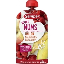 Tyrė su obuoliais, avietėmis ir bananais, 6mėn. – SEMPER, 110g